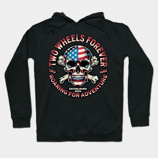 Patriotic Skull Biker Badge Design Hoodie